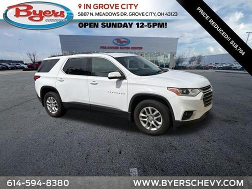 Summit White 2019 Chevrolet Traverse LT Cloth