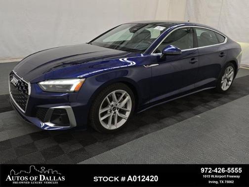 Blue Metallic 2023 Audi A5 Sportback 45 S Line Premium