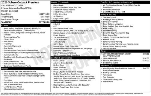 2026 Subaru Outback Premium