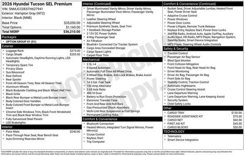 2026 Hyundai TUCSON SEL Premium