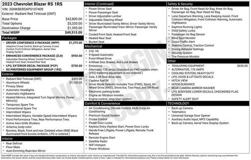 Radiant Red 2023 Chevrolet Blazer RS