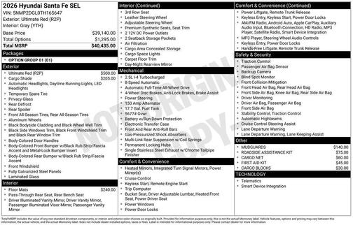 2026 Hyundai SANTA FE SEL