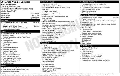 2015 Jeep Wrangler Unlimited Altitude