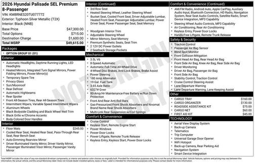 2026 Hyundai PALISADE SEL PREMIUM 8P