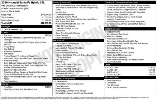 2026 Hyundai SANTA FE HEV SEL