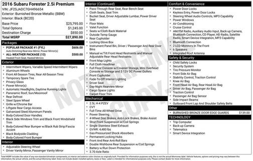 2016 Subaru Forester 2.5i Premium