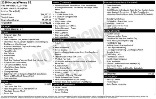 2020 Hyundai VENUE SE