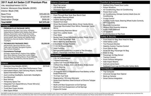 2017 Audi A4 2.0T Premium Plus