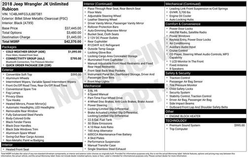 2018 Jeep Wrangler JK Unlimited Rubicon