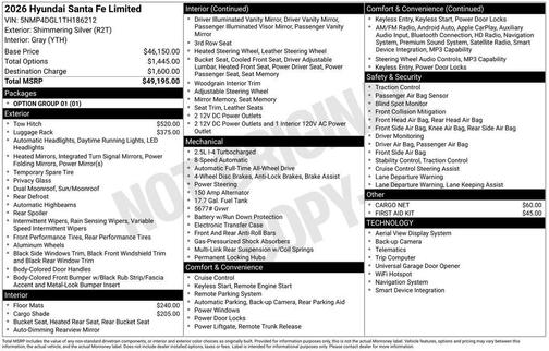 2026 Hyundai SANTA FE Limited