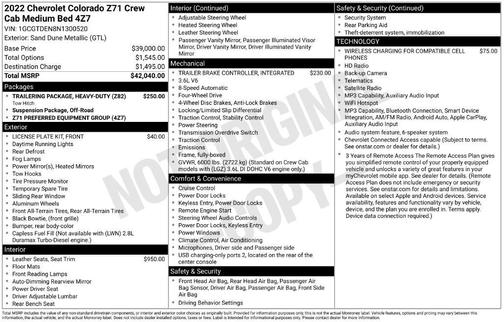 Sand Dune Metallic 2022 Chevrolet Colorado Z71