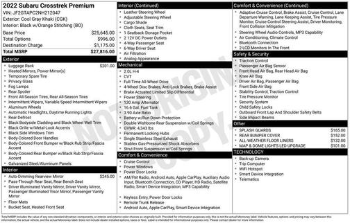 2022 Subaru Crosstrek Premium