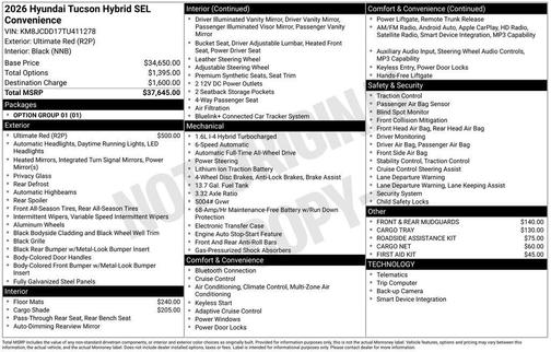 2026 Hyundai TUCSON Hybrid SEL Convenience
