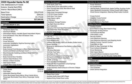 2020 Hyundai SANTA FE 2.4 SE