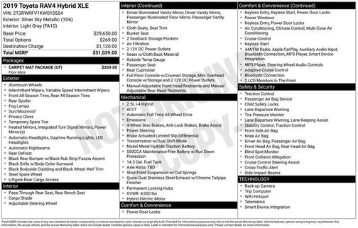 2019 Toyota RAV4 Hybrid XLE