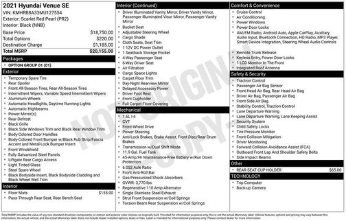 2021 Hyundai VENUE SE