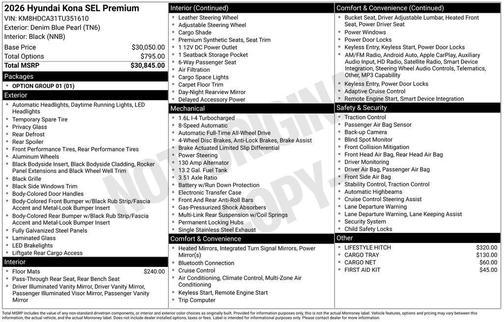 2026 Hyundai KONA SEL Premium
