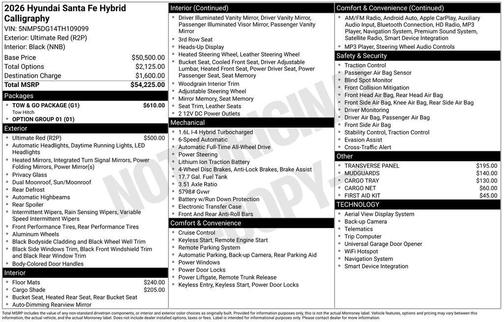 2026 Hyundai SANTA FE HEV Calligraphy