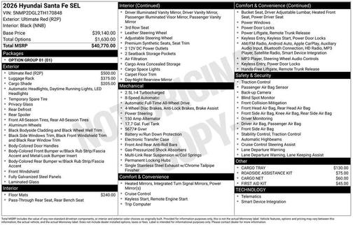 2026 Hyundai SANTA FE SEL