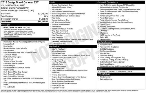 2018 Dodge Grand Caravan SXT