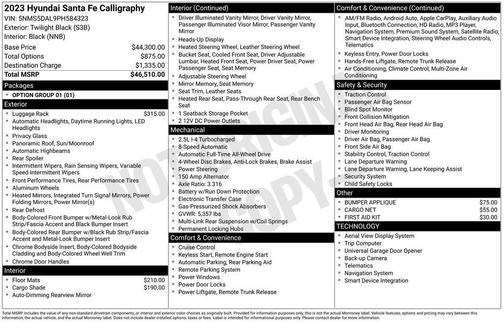 2023 Hyundai SANTA FE Calligraphy