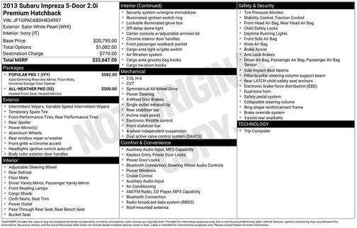 2013 Subaru Impreza 2.0i Premium