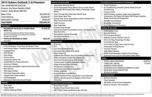 2015 Subaru Outback 2.5i Premium