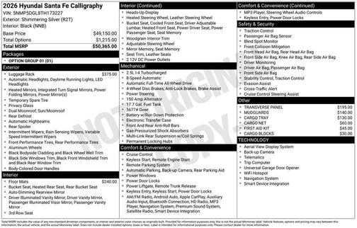 2026 Hyundai SANTA FE Calligraphy