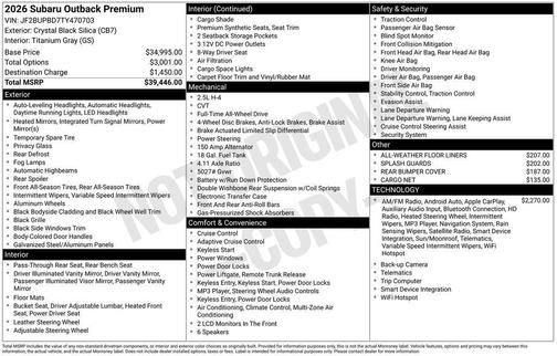2026 Subaru Outback Premium