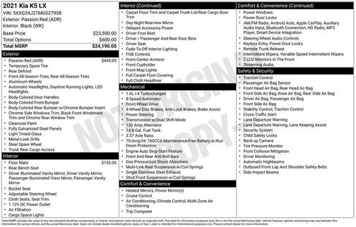 2021 Kia K5 LX