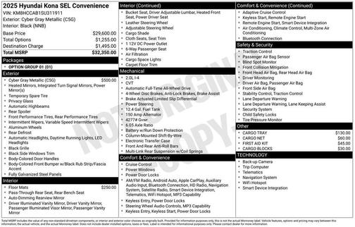 Gray Pearl 2025 Hyundai KONA SEL