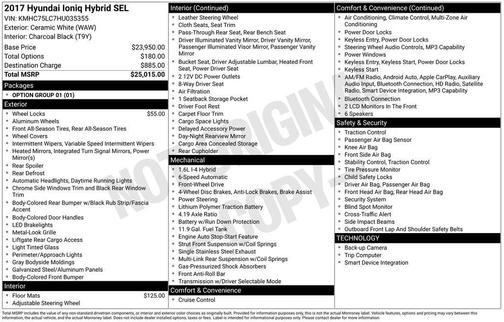 2017 Hyundai IONIQ Hybrid SEL