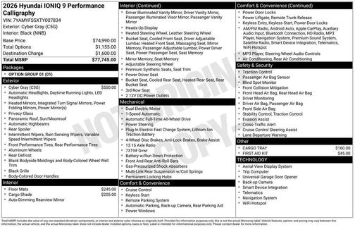 Cyber Gray 2026 Hyundai IONIQ 9 Performance Calligraphy
