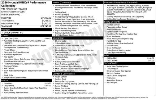 2026 Hyundai IONIQ 9 Performance Calligraphy