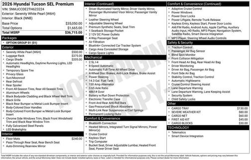 2026 Hyundai TUCSON SEL Premium