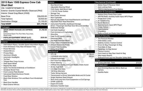 2015 RAM 1500 Tradesman/Express