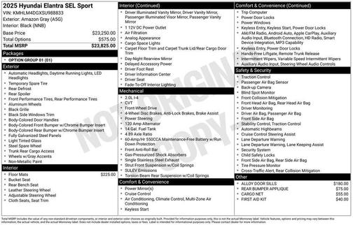 2025 Hyundai ELANTRA SEL Sport