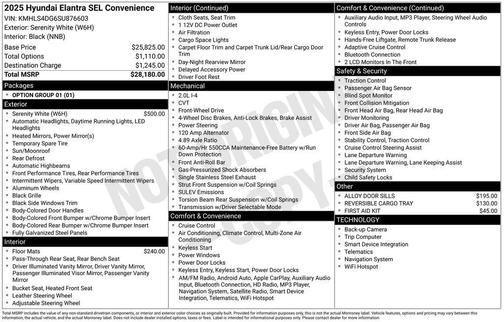 2025 Hyundai ELANTRA SEL Convenience