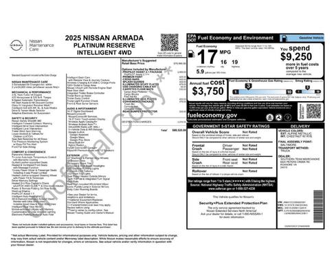 2025 Nissan Armada Platinum Reserve
