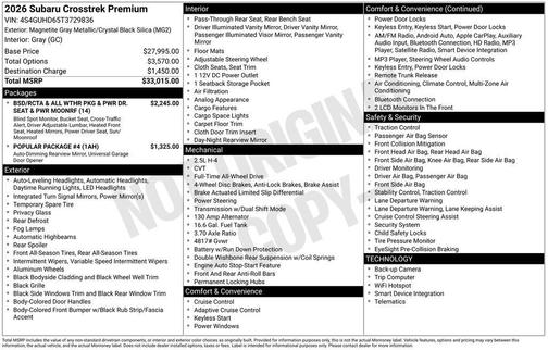 2026 Subaru Crosstrek Premium
