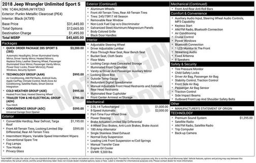 2018 Jeep Wrangler Unlimited Sport