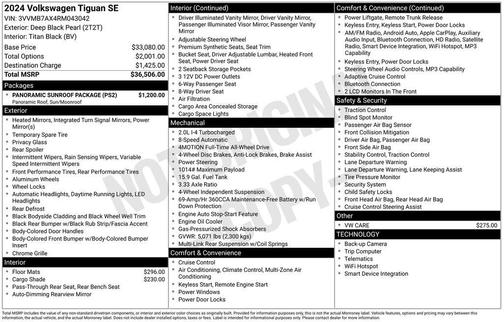 2024 Volkswagen Tiguan 2.0T SE