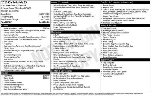 2020 Kia Telluride SX