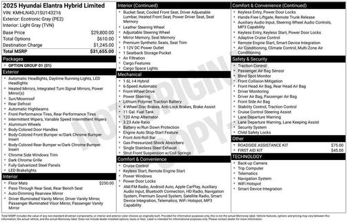 2025 Hyundai ELANTRA HEV Limited