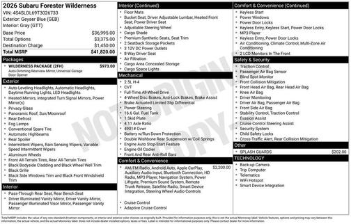 2026 Subaru Forester Wilderness