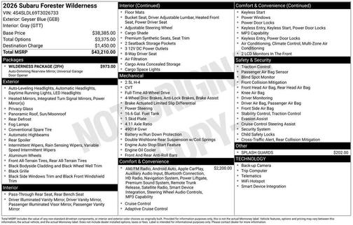 2026 Subaru Forester Wilderness