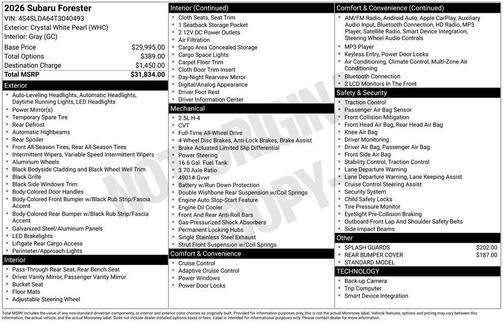 2026 Subaru Forester 