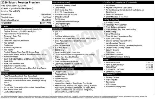 2026 Subaru Forester Premium