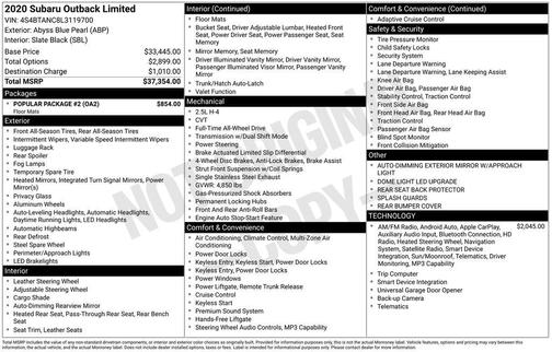 2020 Subaru Outback Limited