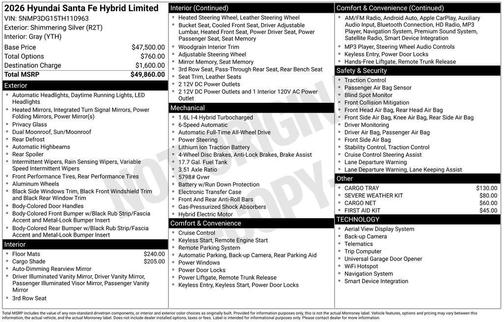 2026 Hyundai SANTA FE HEV Limited
